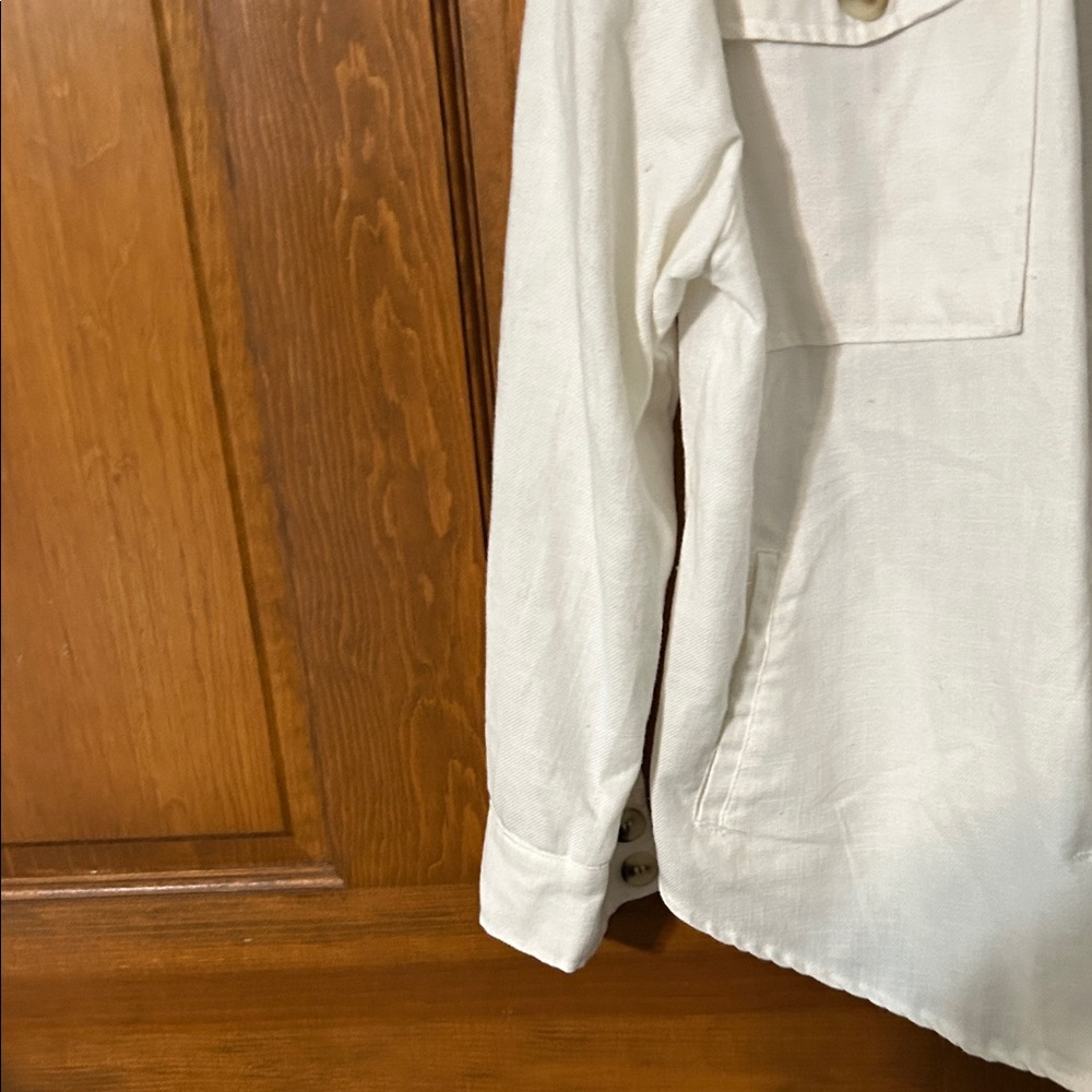 Ashley By 26 International Cream Button-Up Women Jacket size large Few stains. - Picture 4 of 14